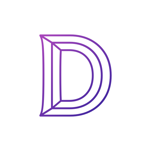 Letter D Generic gradient outline icon