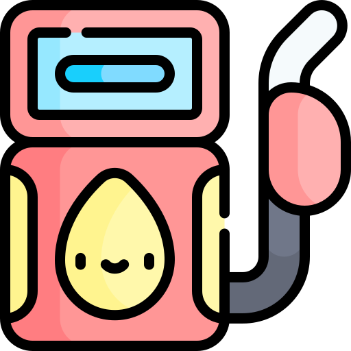 Gas station Kawaii Lineal color icon