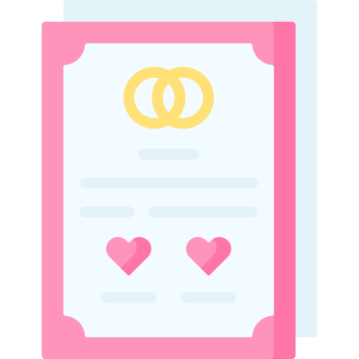 Certificado de matrimonio icono gratis