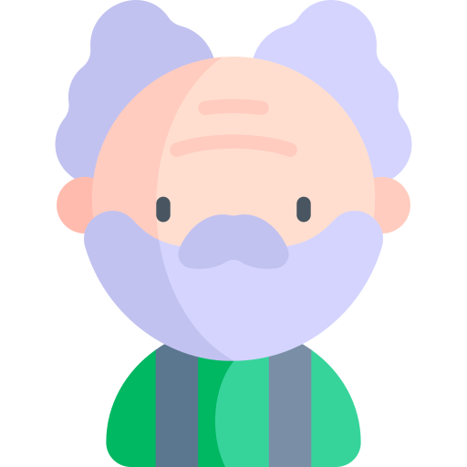 Grandfather Kawaii Flat icon