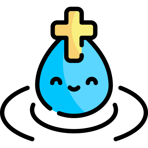 Icono de Agua bendita Kawaii Lineal color