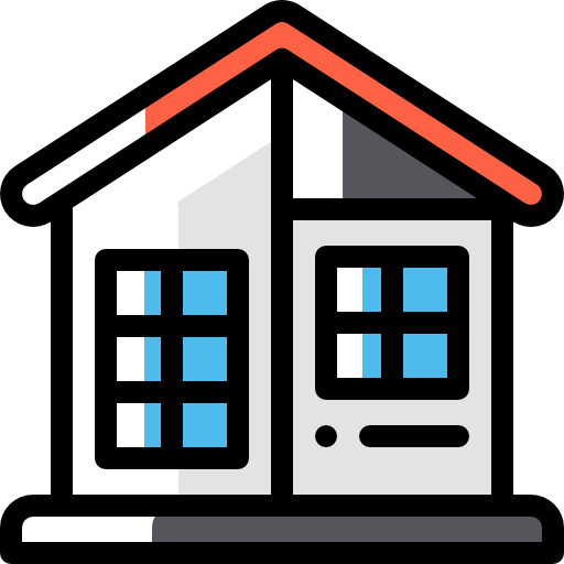 House Detailed Rounded Color Omission icon