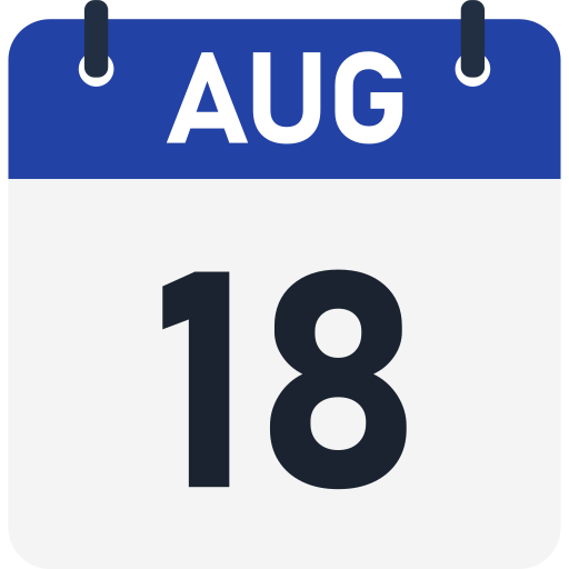 August 18 Generic color fill icon