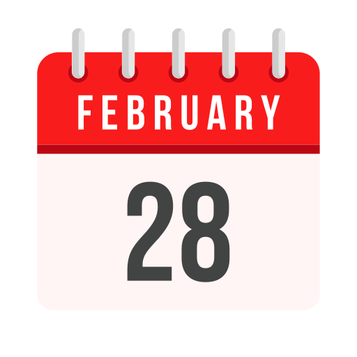 February 28 Generic color fill icon