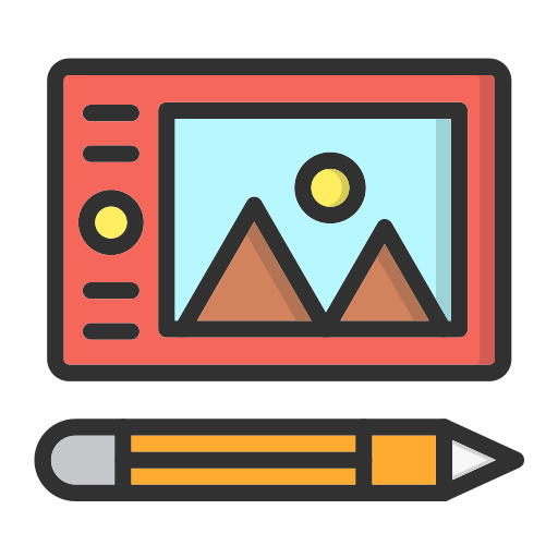 Graphic tablet Generic color lineal-color icon