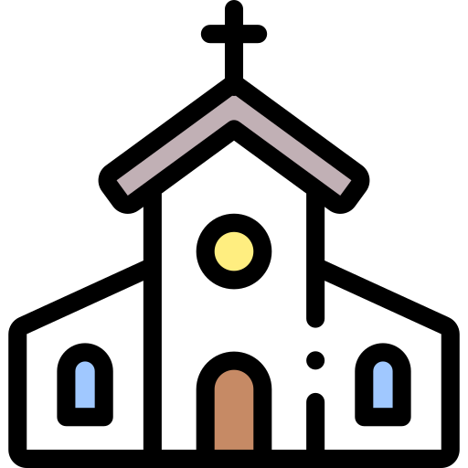 Church Detailed Rounded Lineal color icon