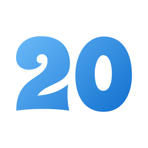 Number 20 Generic gradient fill icon