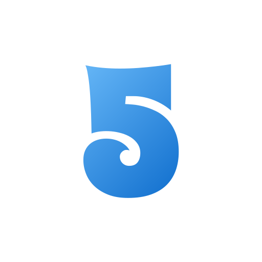 Number 5 Generic gradient fill icon