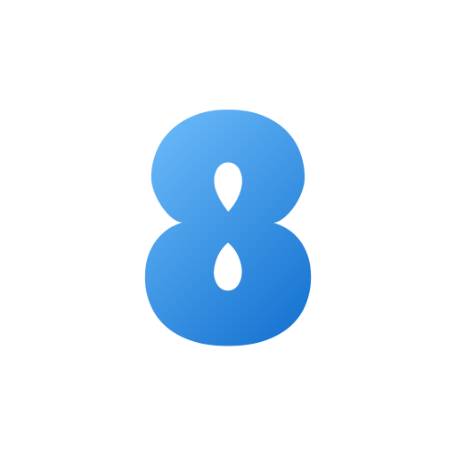 Number 8 Generic gradient fill icon