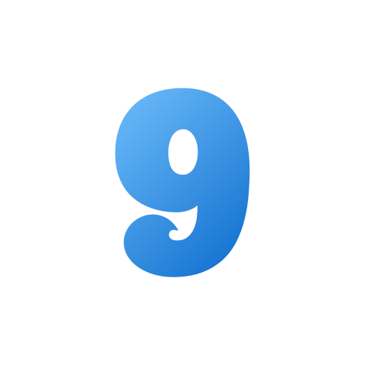 Number 9 Generic gradient fill icon