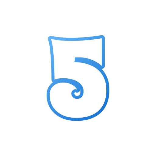 Number 5 Generic gradient outline icon