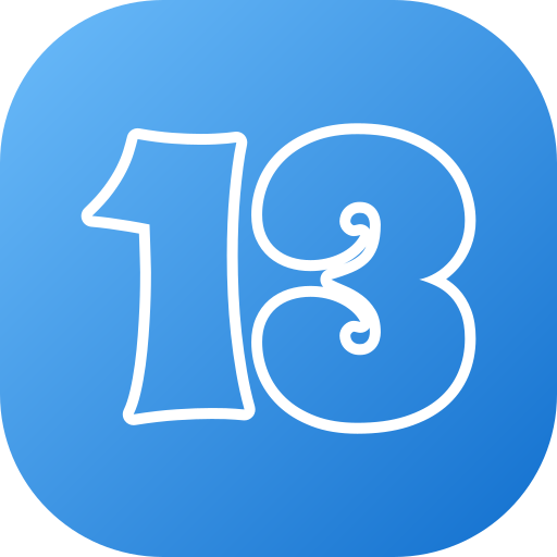 número 13 icono gratis