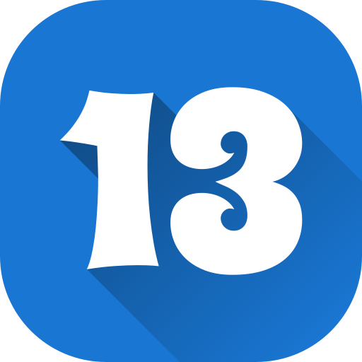 número 13 icono gratis