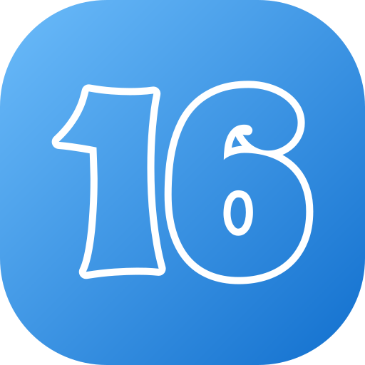 número 16 icono gratis