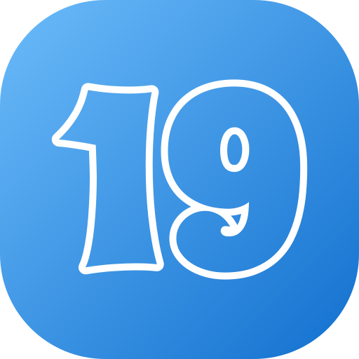 número 19 icono gratis