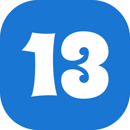 número 13 icono gratis