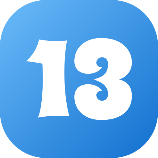 número 13 icono gratis