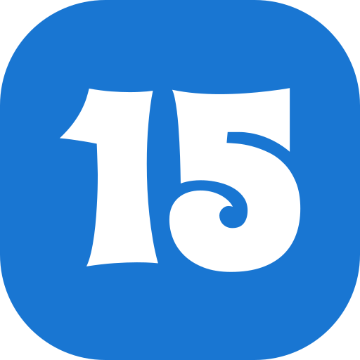 número 15 icono gratis