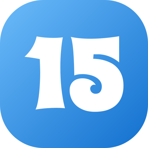 número 15 icono gratis