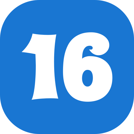 número 16 icono gratis