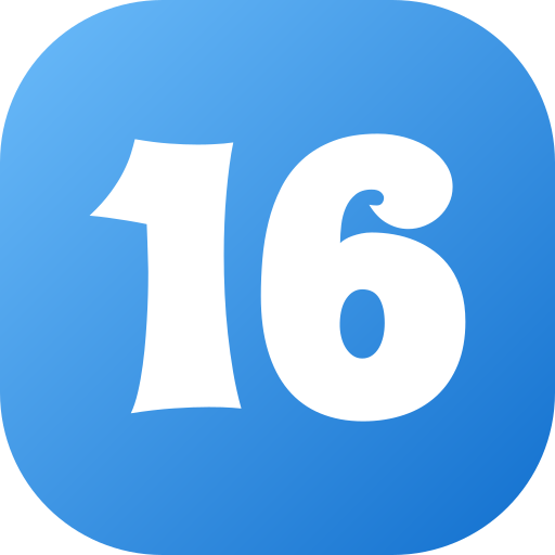 número 16 icono gratis