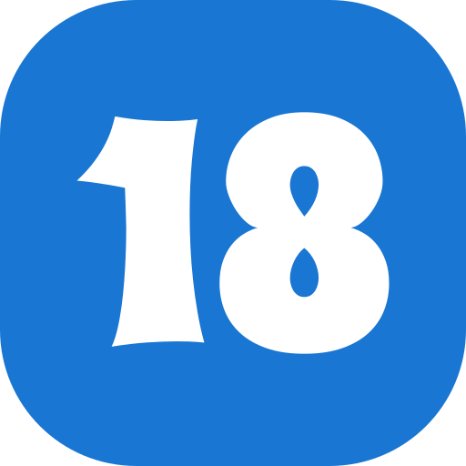 número 18 icono gratis