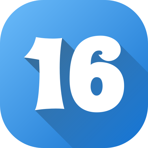 número 16 icono gratis