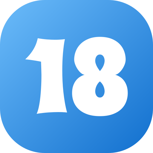 número 18 icono gratis