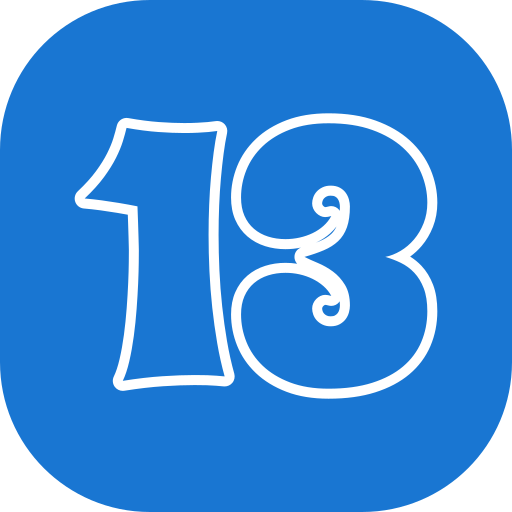 número 13 icono gratis