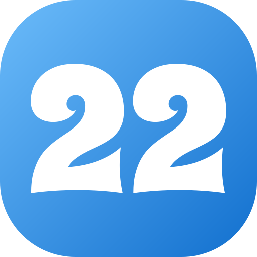 Number 22 Generic gradient fill icon