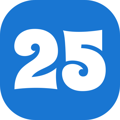 número 25 icono gratis