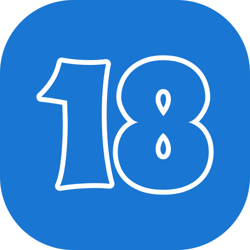 número 18 icono gratis