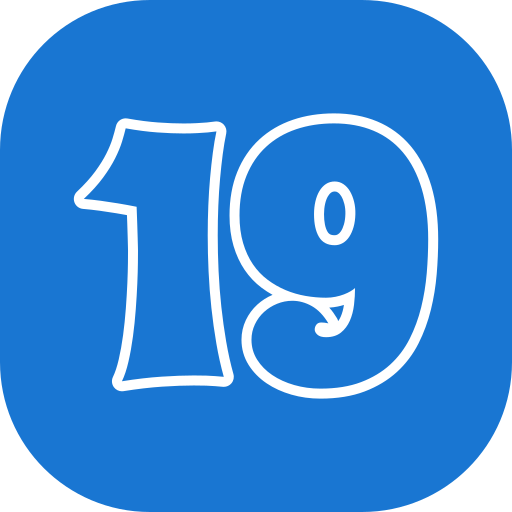 número 19 icono gratis