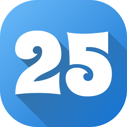 número 25 icono gratis