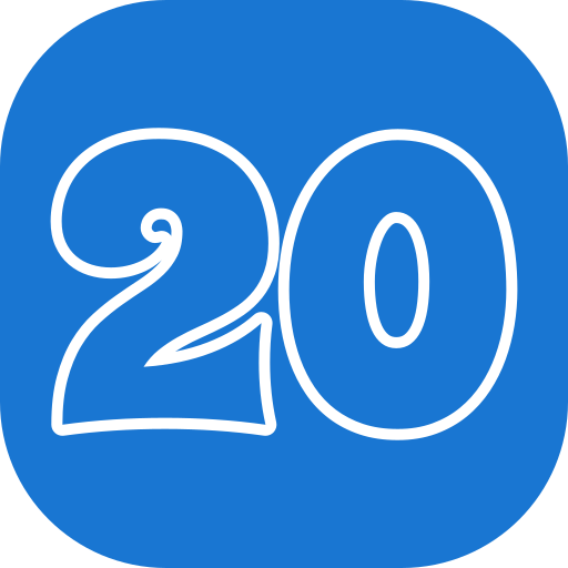 número 20 icono gratis