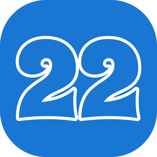 Number 22 Generic color fill icon