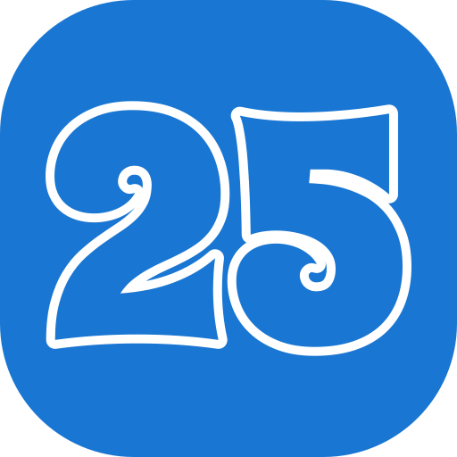 Number 25 Generic color fill icon