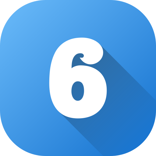 Number 6 Generic gradient fill icon