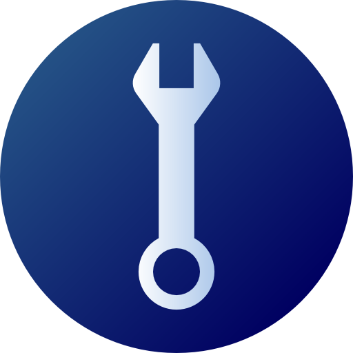 Wrench Flat Circular Gradient icon