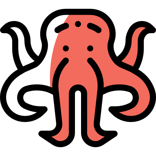 Octopus Detailed Rounded Color Omission icon