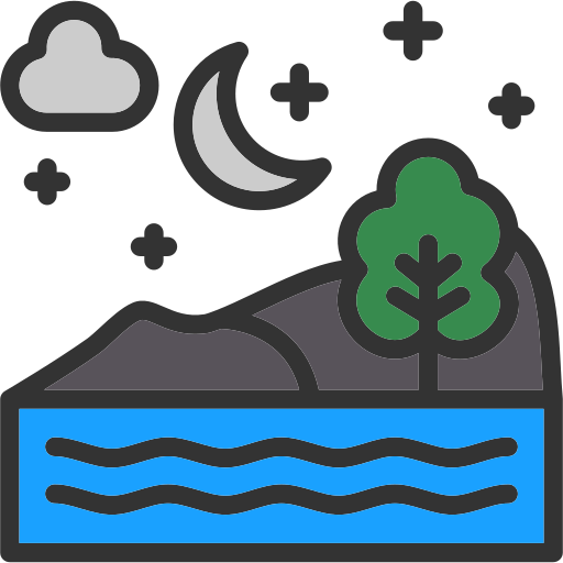 paisaje nocturno icono gratis