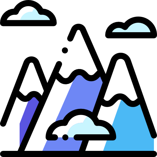 Mountain Detailed Rounded Color Omission icon