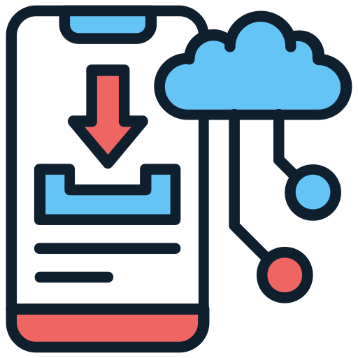 descarga en la nube icono gratis