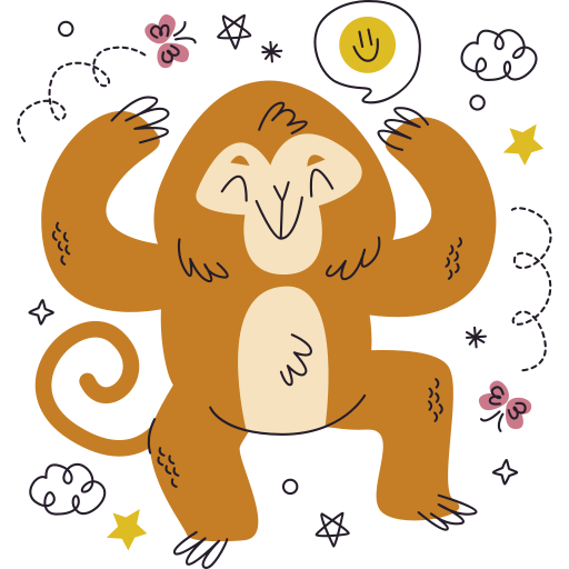 Monkey free sticker
