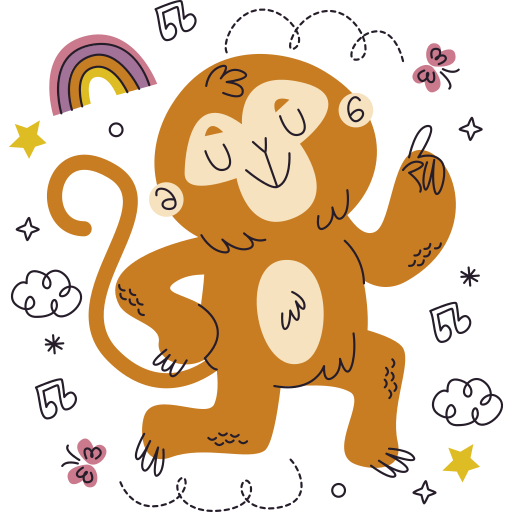 Monkey free sticker