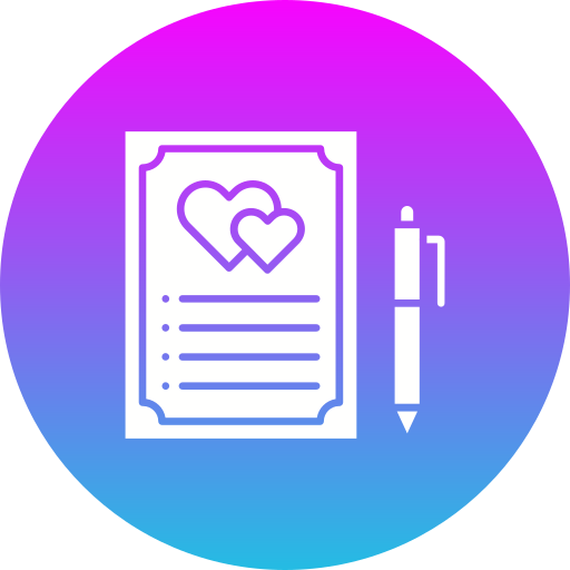 Wedding contract Generic gradient fill icon